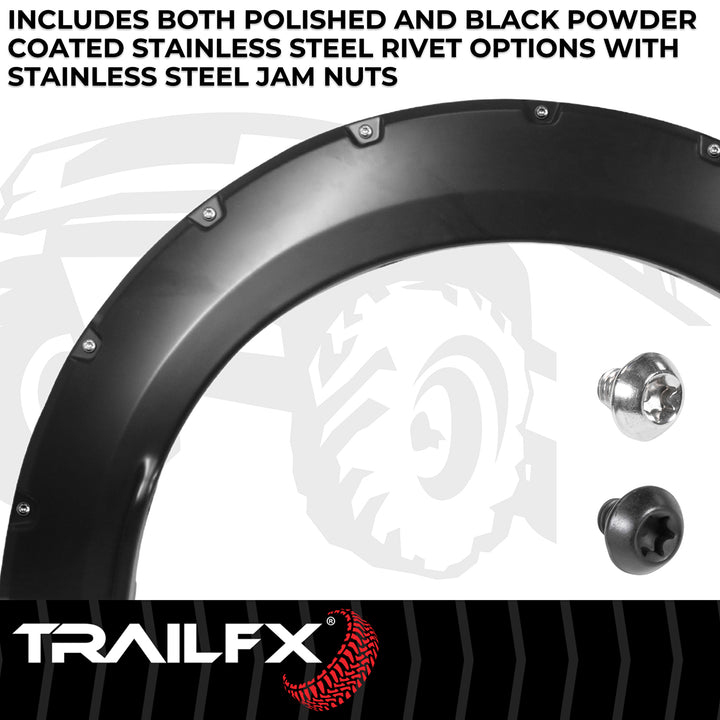 TrailFX TFF3006S Pocket Style Fender Flares for Ford F-150 (2018-2020) – Impact-Resistant Polypropylene with Customizable Finish