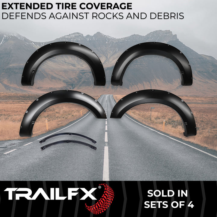 TrailFX TFF3007S Pocket Style Fender Flares for 2017-2020 Ford F-250 and F-350 Super Duty