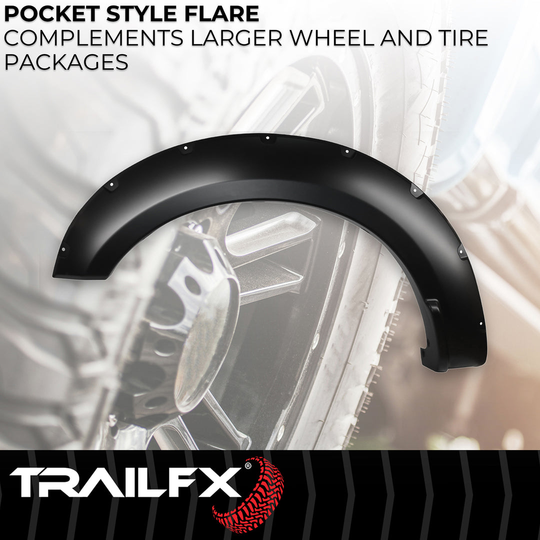 TrailFX TFF3007S Pocket Style Fender Flares for 2017-2020 Ford F-250 and F-350 Super Duty