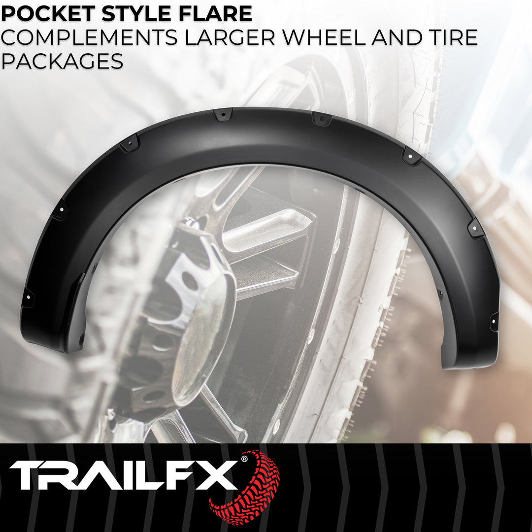 TrailFX TFF3008S Pocket Style Fender Flares for Ford Super Duty 2023-2024