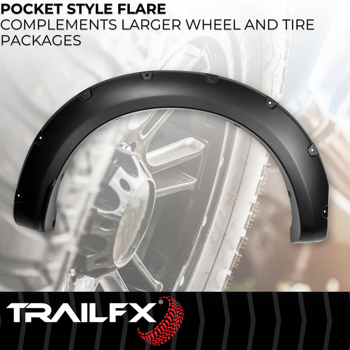 TrailFX TFF3008S Pocket Style Fender Flares for Ford Super Duty 2023-2024