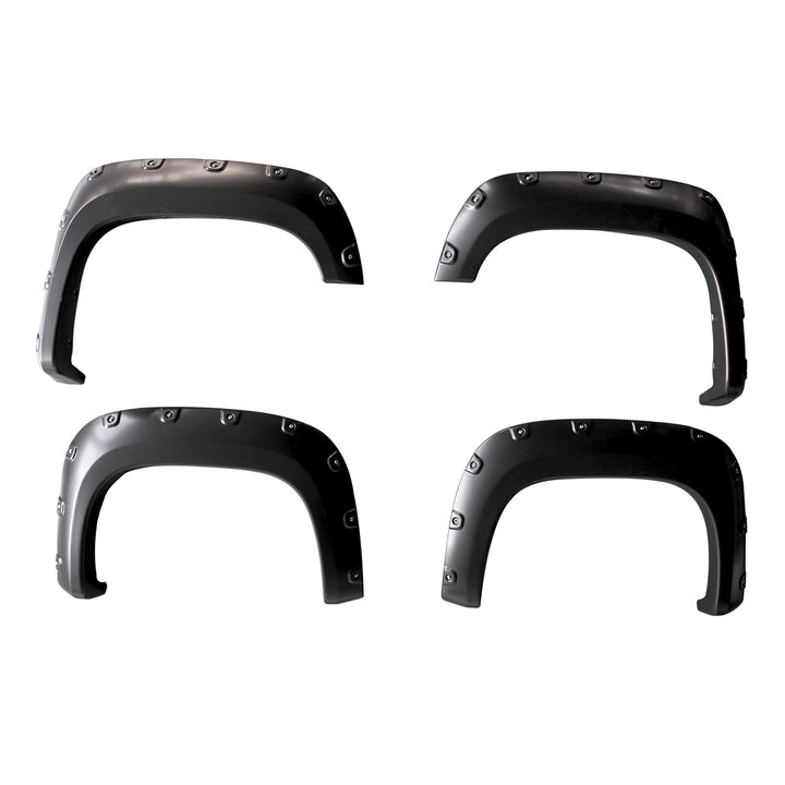 TrailFX TFG3001S Pocket Style Fender Flares for GMC Sierra 1500 (2012-2013) - Black, 8 Inch Height