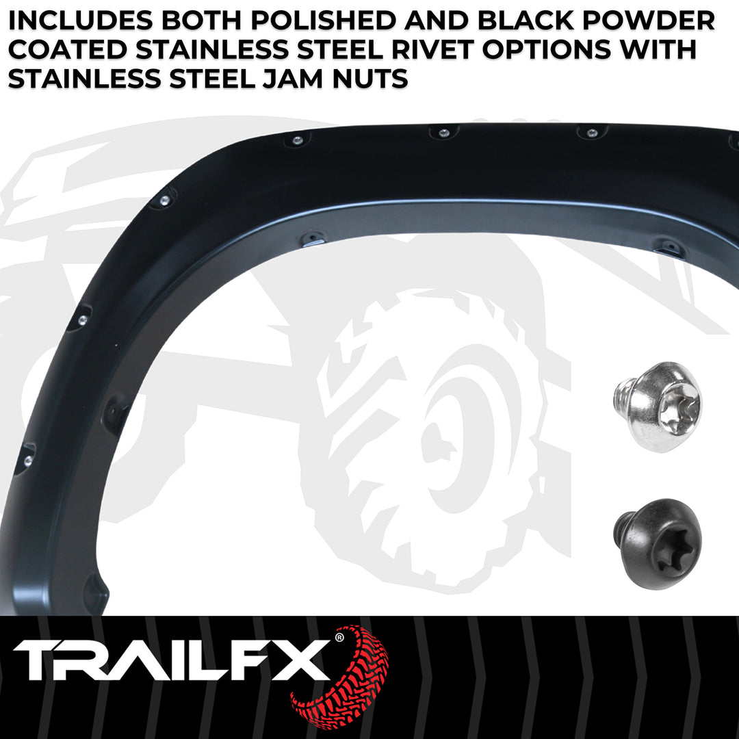 TrailFX TFT3001S Pocket Style Fender Flares for Toyota Tundra – Impact-Resistant Polypropylene with Paintable Finish