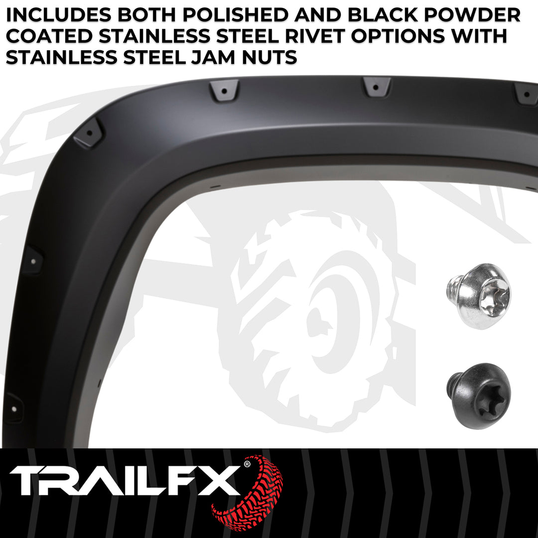TrailFX Pocket Style Fender Flares for Toyota Tundra 2022-2025 | Impact-Resistant Polypropylene, Paintable Black Finish