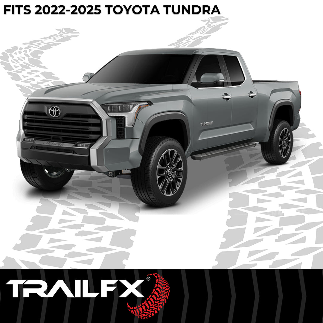 TrailFX Pocket Style Fender Flares for Toyota Tundra 2022-2025 | Impact-Resistant Polypropylene, Paintable Black Finish