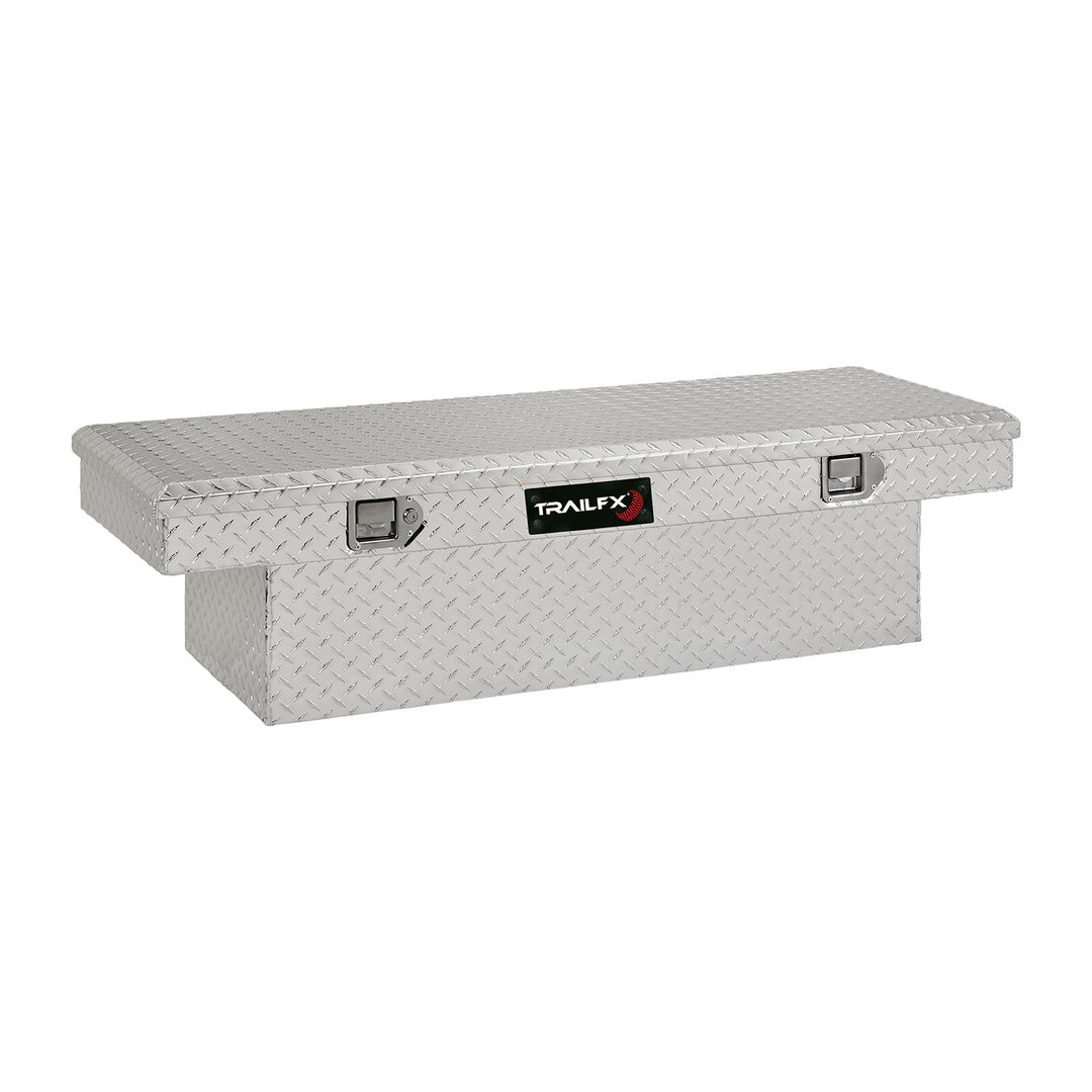 TrailFX Angled Crossover Contractor Toolbox with Polished Aluminum Finish - 54 Inch Length, 19-1/4 Inch Width, 13-1/2 Inch Height