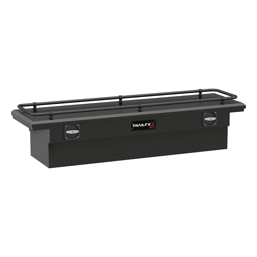TrailFX Low Profile Aluminum Crossover Toolbox for Pickup Trucks - Black Matte, 69 Inch