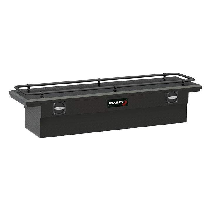 TrailFX Low Profile Aluminum Crossover Toolbox for Pickup Trucks - Black Matte, 69 Inch