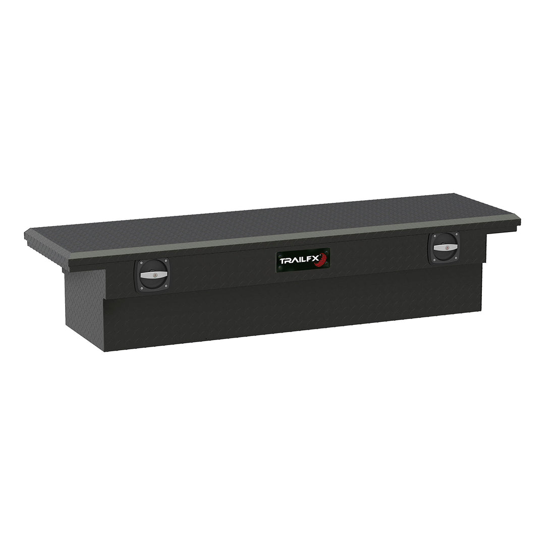TrailFX Low Profile Aluminum Crossover Tool Box for Truck Bed, 69 x 19.25 x 13.5 inches, Black Matte