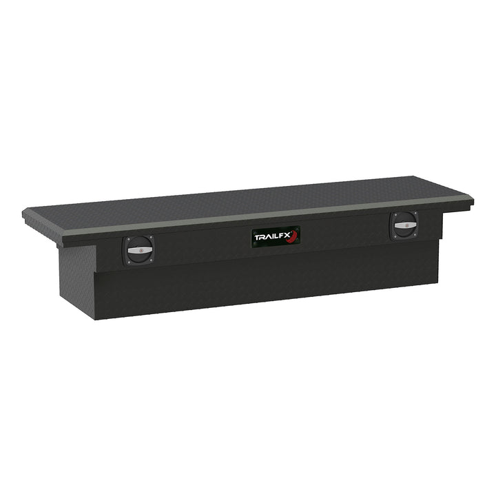 TrailFX Low Profile Aluminum Crossover Tool Box for Truck Bed, 69 x 19.25 x 13.5 inches, Black Matte