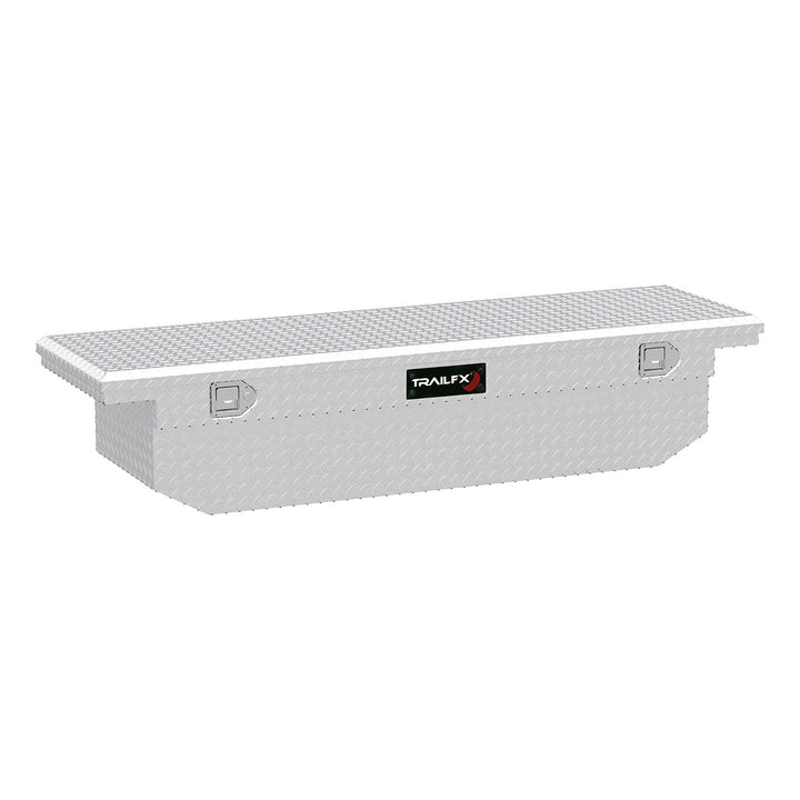TrailFX Cross Over Contractor Aluminum Truck Bed Toolbox - 69 Inch Polished Diamond Tread Aluminum Storage