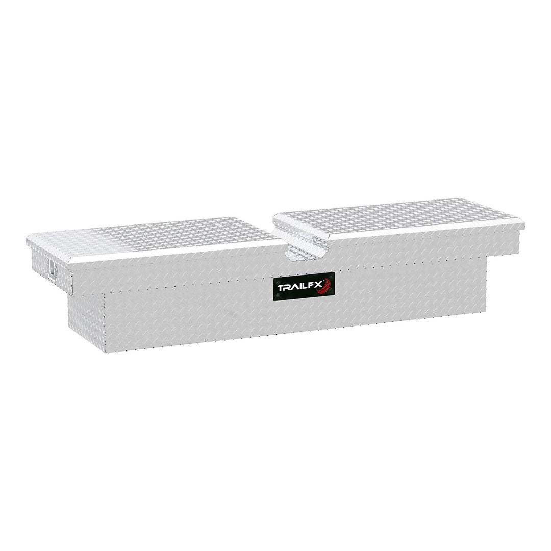 TrailFX Aluminum Crossover Toolbox for Trucks - 72 Inch Bed Box with Tray and Lockable Lids