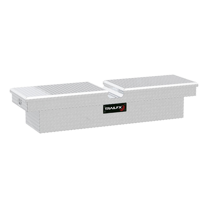 TrailFX Aluminum Crossover Toolbox for Trucks - 72 Inch Bed Box with Tray and Lockable Lids