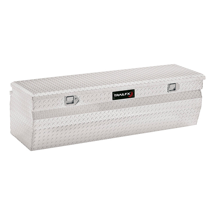 TrailFX Aluminum Cross Over Contractor Tool Box for Pickup Trucks, 60 Inch Silver Diamond Tread