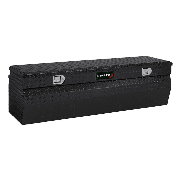 TrailFX Aluminum Cross Over Contractor Bed Box for Trucks - 12 Cubic Feet, Black Powder Coated, 60-inch Length