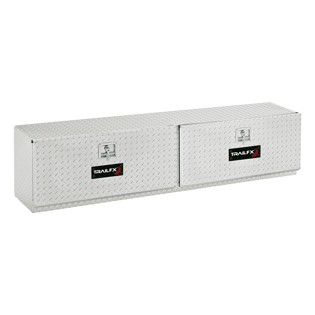 TrailFX Aluminum Cross Over Contractor Tool Box - 72 Inch Length, Silver, Diamond Tread Finish