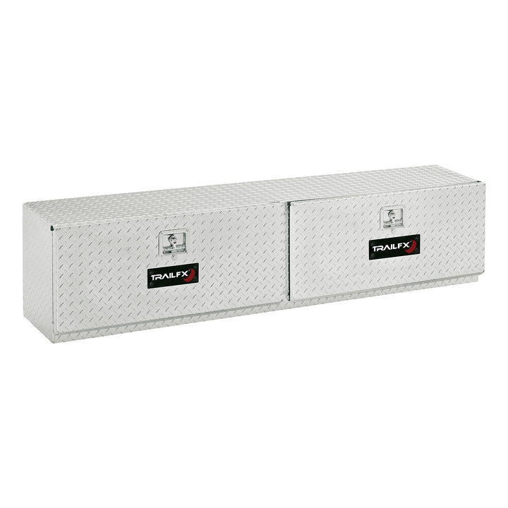 TrailFX Aluminum Cross Over Contractor Tool Box - 72 Inch Length, Silver, Diamond Tread Finish