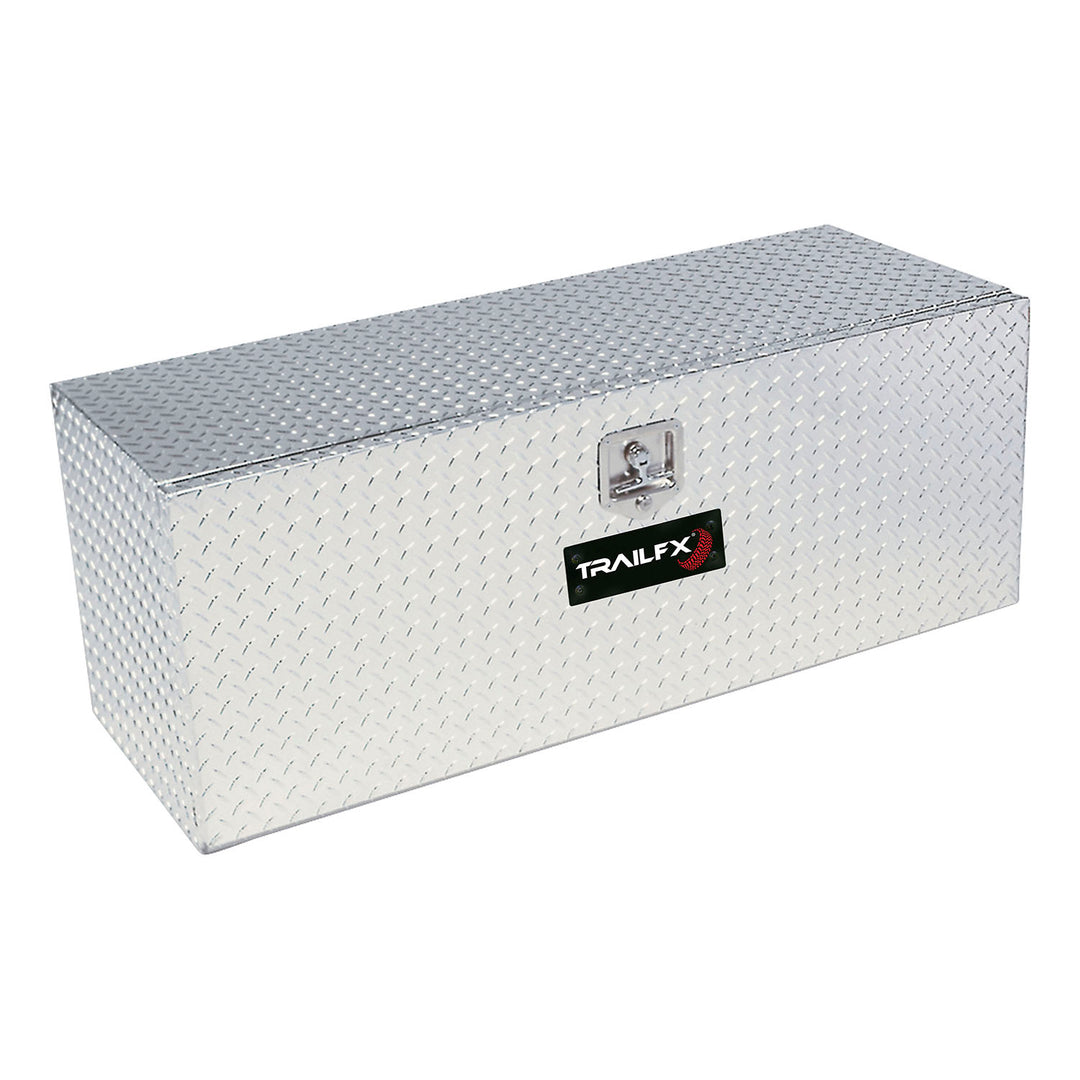 TrailFX Underbody Cross Over Contractor Tool Box - 24 x 17.5 x 18 inches, Polished Aluminum with Lockable Lid