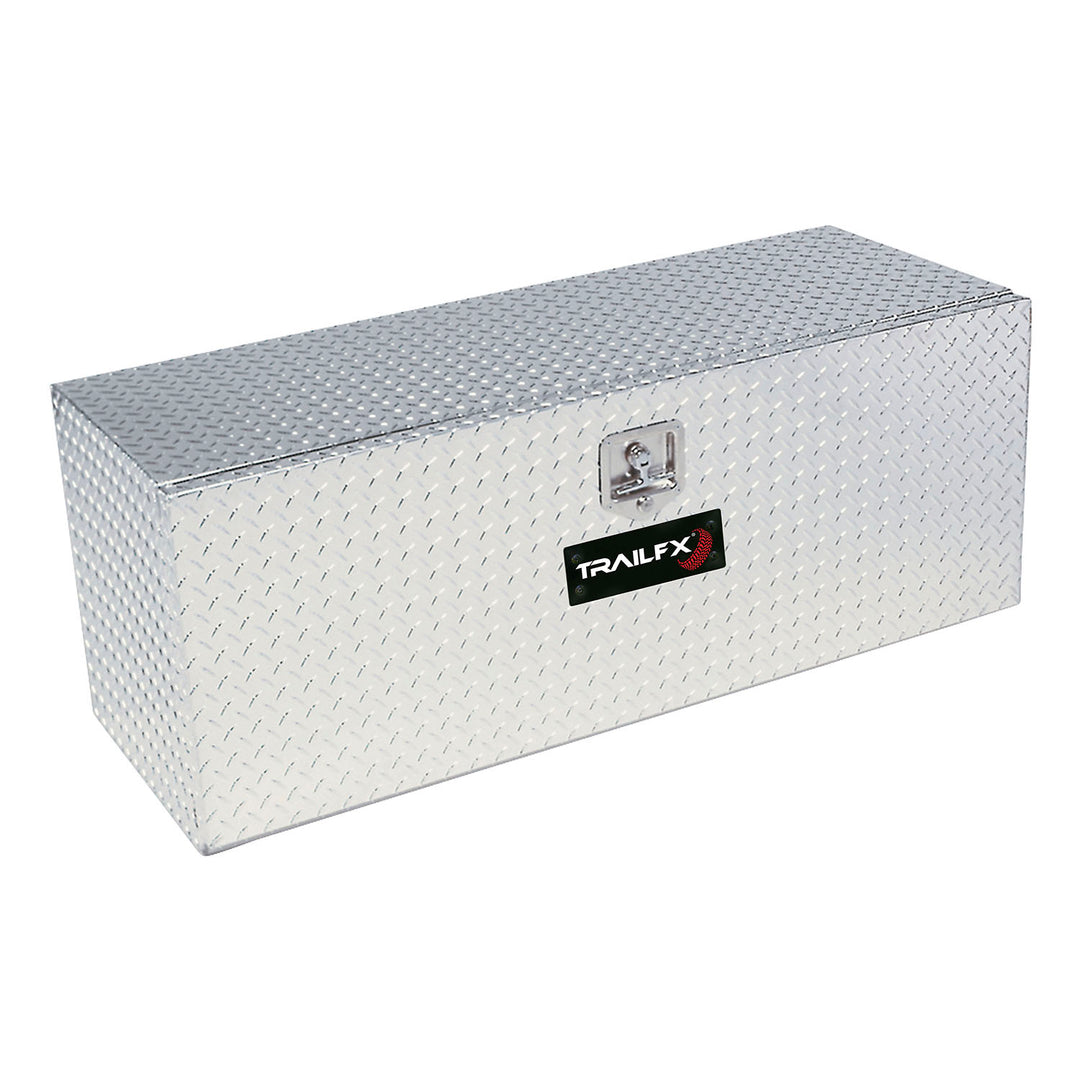 TrailFX Underbody Aluminum Cross Over Contractor Tool Box 36 x 17.5 x 18 inches, Polished Silver