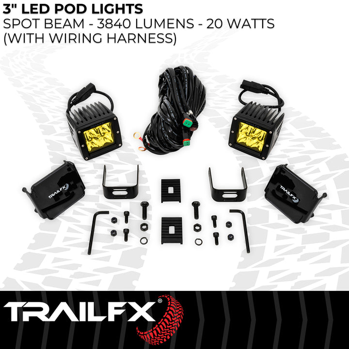TrailFX 2X2AMS2 LED Fog Light Bulb - 4 High-Intensity 5 Watt Clear LEDs for Enhanced Visibility