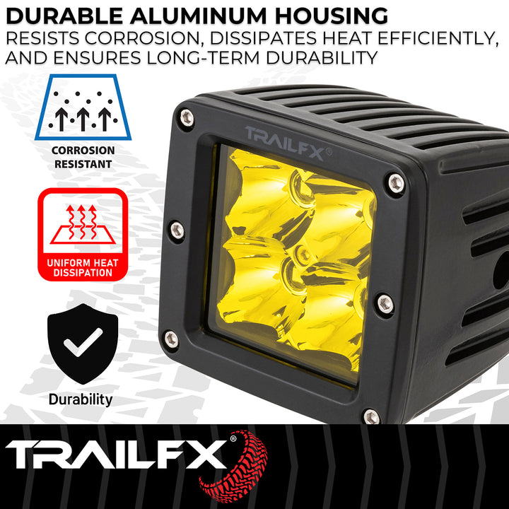 TrailFX 2X2AMS2 LED Fog Light Bulb - 4 High-Intensity 5 Watt Clear LEDs for Enhanced Visibility