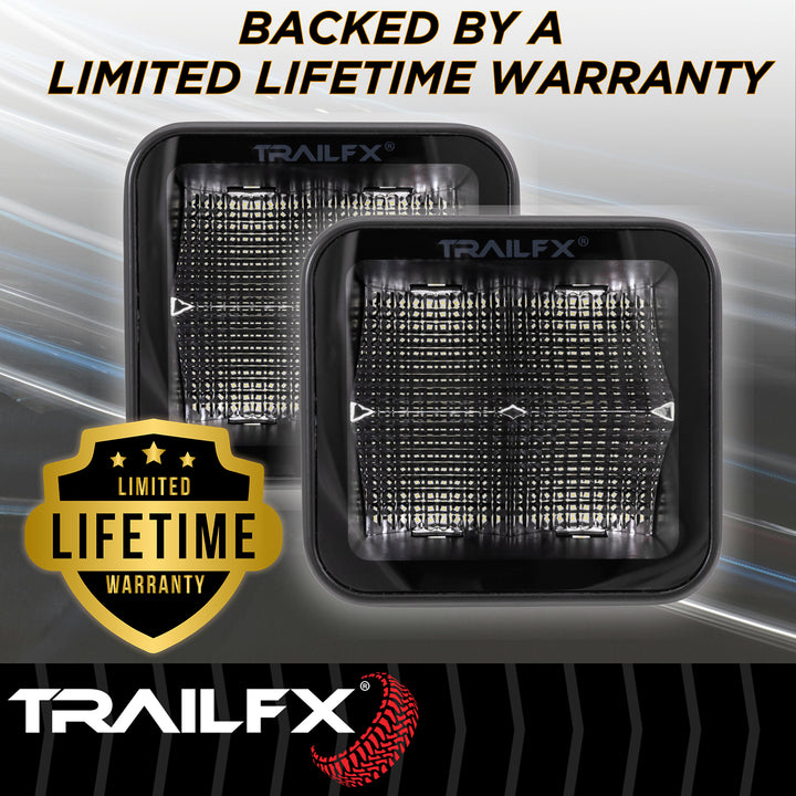 TrailFX 2X2BKF2 LED Driving and Fog Light - High Intensity 10 Watt Bulb with 4 Clear LEDs