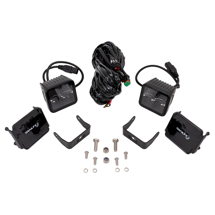 TrailFX 2X2BKF2 LED Driving and Fog Light - High Intensity 10 Watt Bulb with 4 Clear LEDs