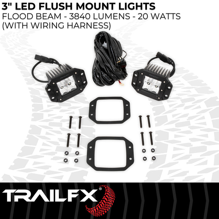 TrailFX 2X2FMF2 LED Driving and Fog Light with High-Intensity 4-LED Bulbs