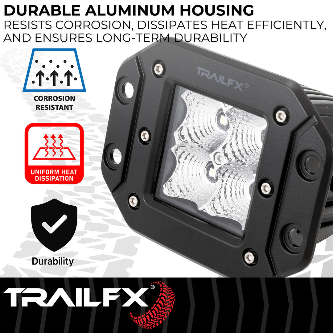 TrailFX 2X2FMF2 LED Driving and Fog Light with High-Intensity 4-LED Bulbs