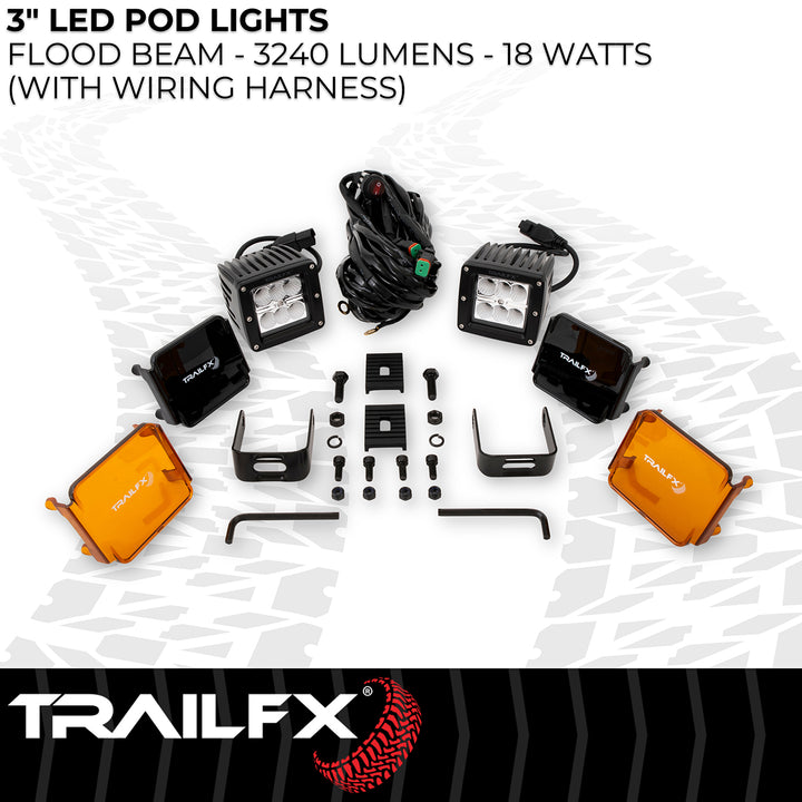 TrailFX DXTX 3X2F2 LED Bulb – 6 High-Intensity 3-Watt Clear Fog/Driving Lights
