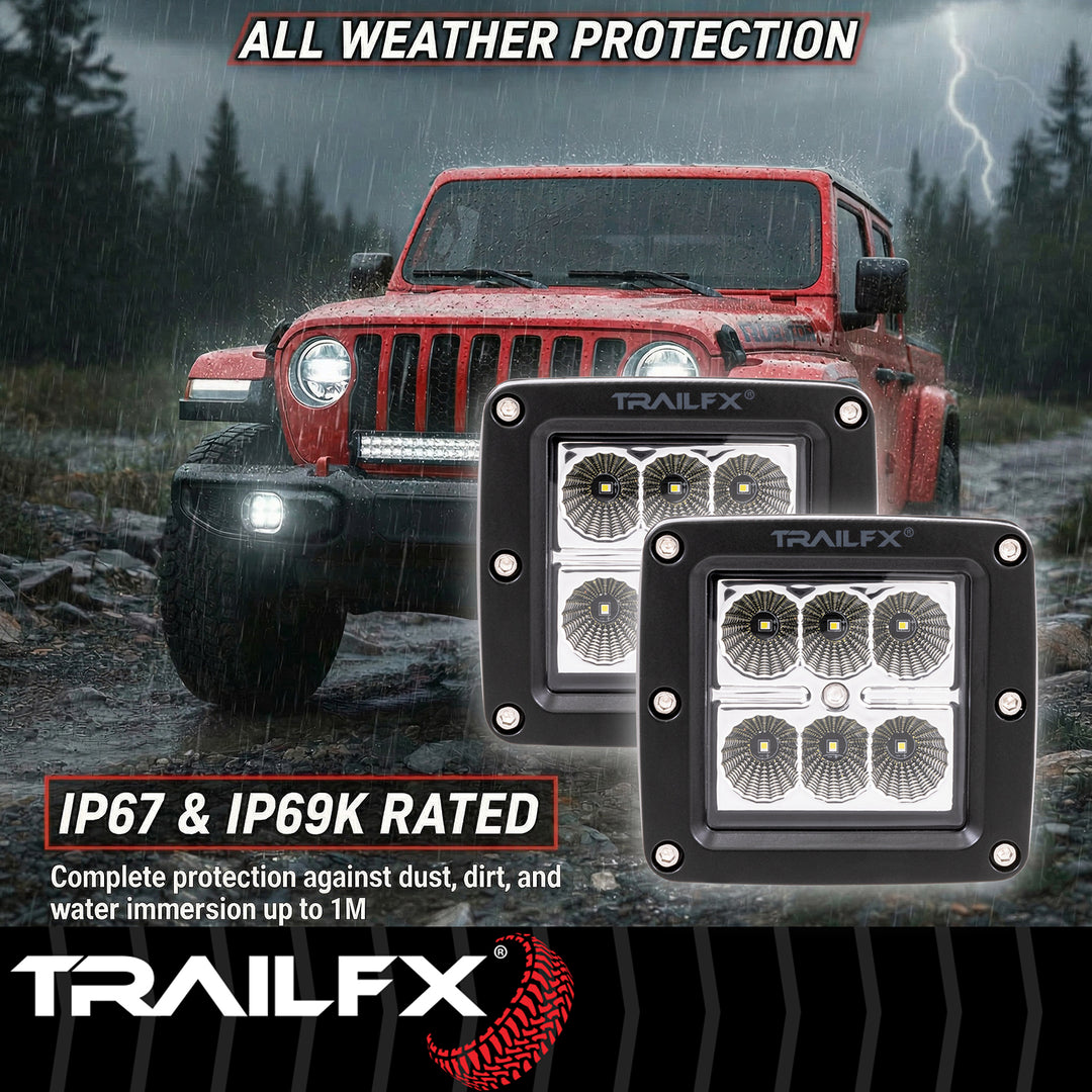 TrailFX DXTX 3X2F2 LED Bulb – 6 High-Intensity 3-Watt Clear Fog/Driving Lights
