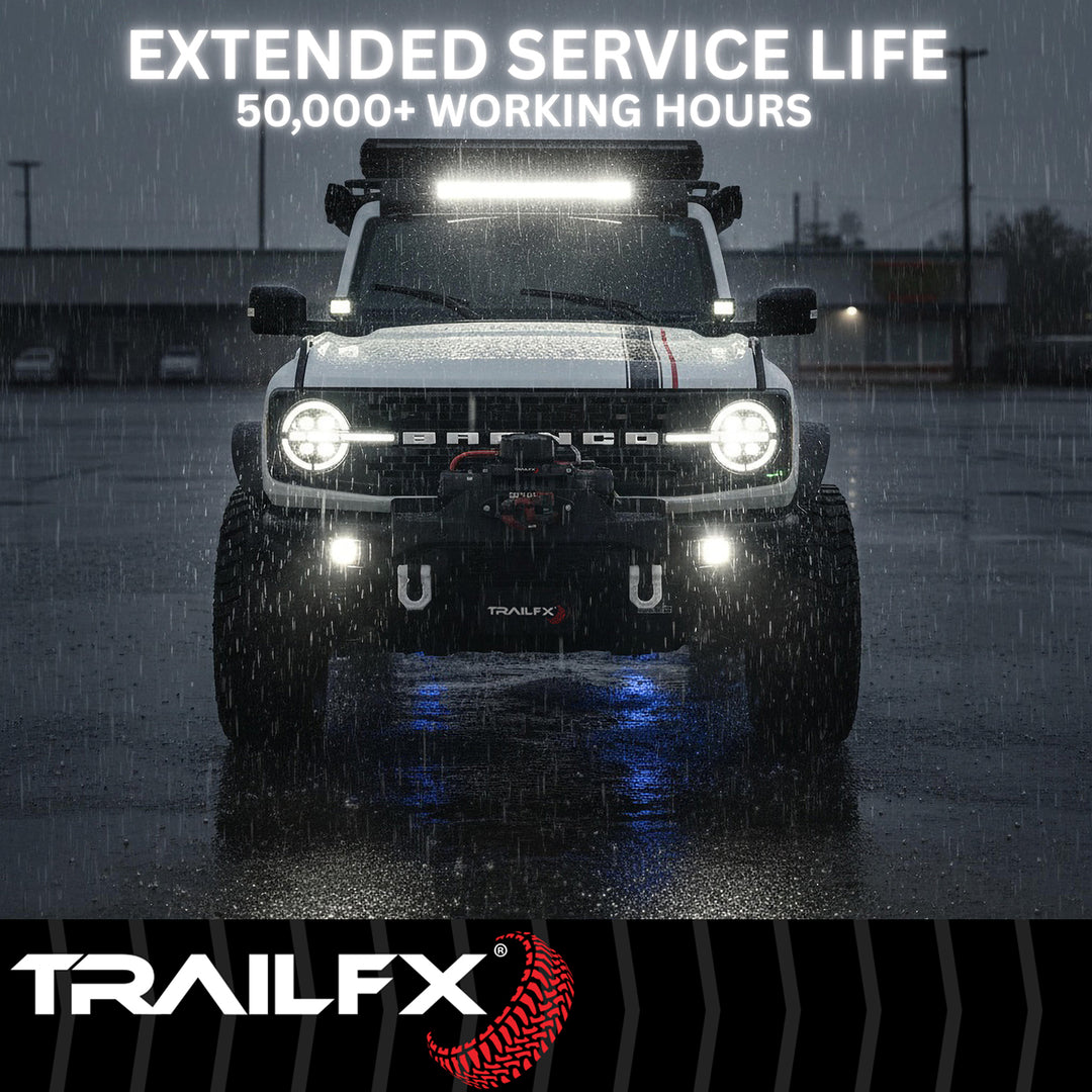 TrailFX 3X2WLF1 Work Light with 6 High-Intensity LED Bulbs - Compact Rectangular LED Utility Light