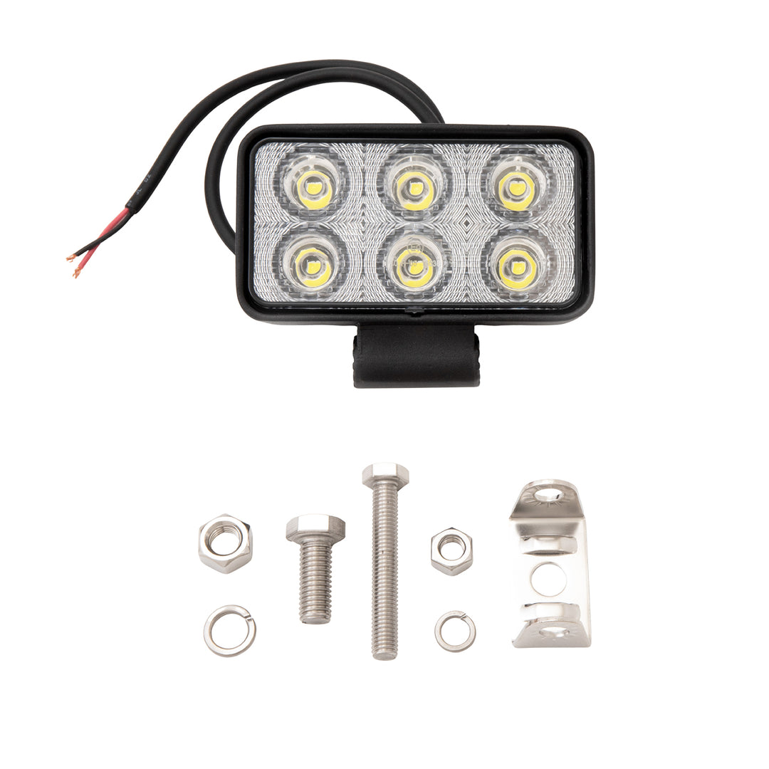 TrailFX 3X2WLF1 Work Light with 6 High-Intensity LED Bulbs - Compact Rectangular LED Utility Light