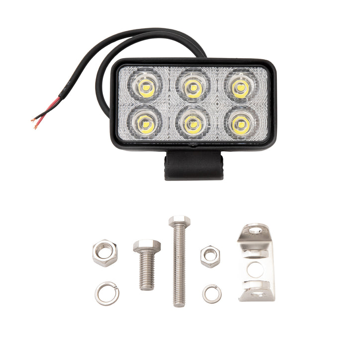 TrailFX 3X2WLF1 Work Light with 6 High-Intensity LED Bulbs - Compact Rectangular LED Utility Light