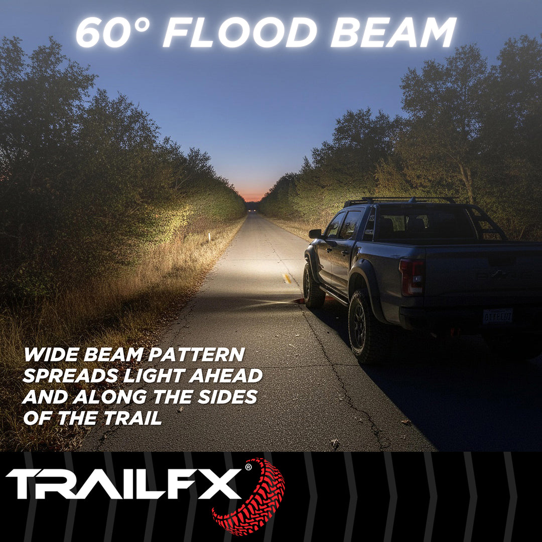 TrailFX 3X2WLF1 Work Light with 6 High-Intensity LED Bulbs - Compact Rectangular LED Utility Light