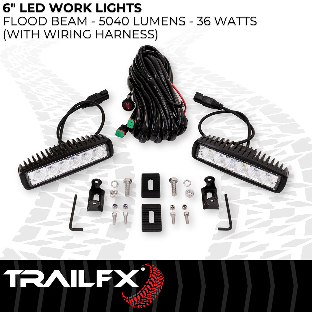 TrailFX 6 Inch Oval Utility Work Light with 6 High-Intensity LED Bulbs (Part Number: 6SRUTLF2)