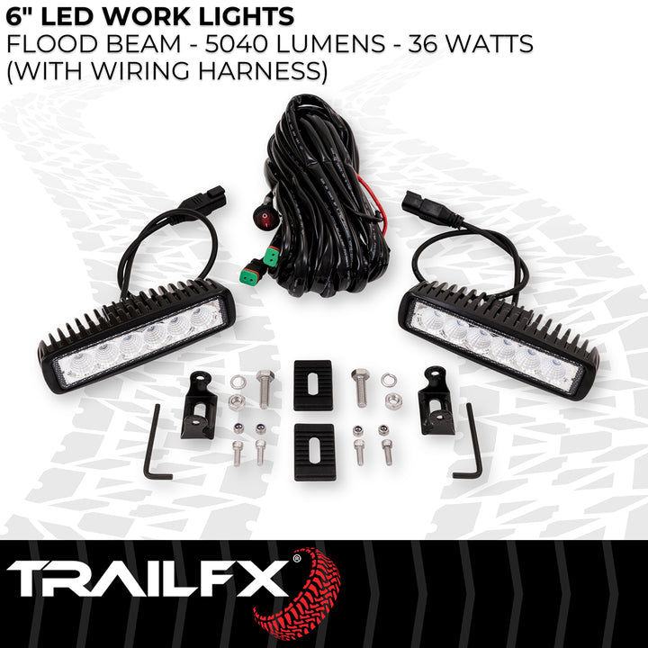 TrailFX 6 Inch Oval Utility Work Light with 6 High-Intensity LED Bulbs (Part Number: 6SRUTLF2)