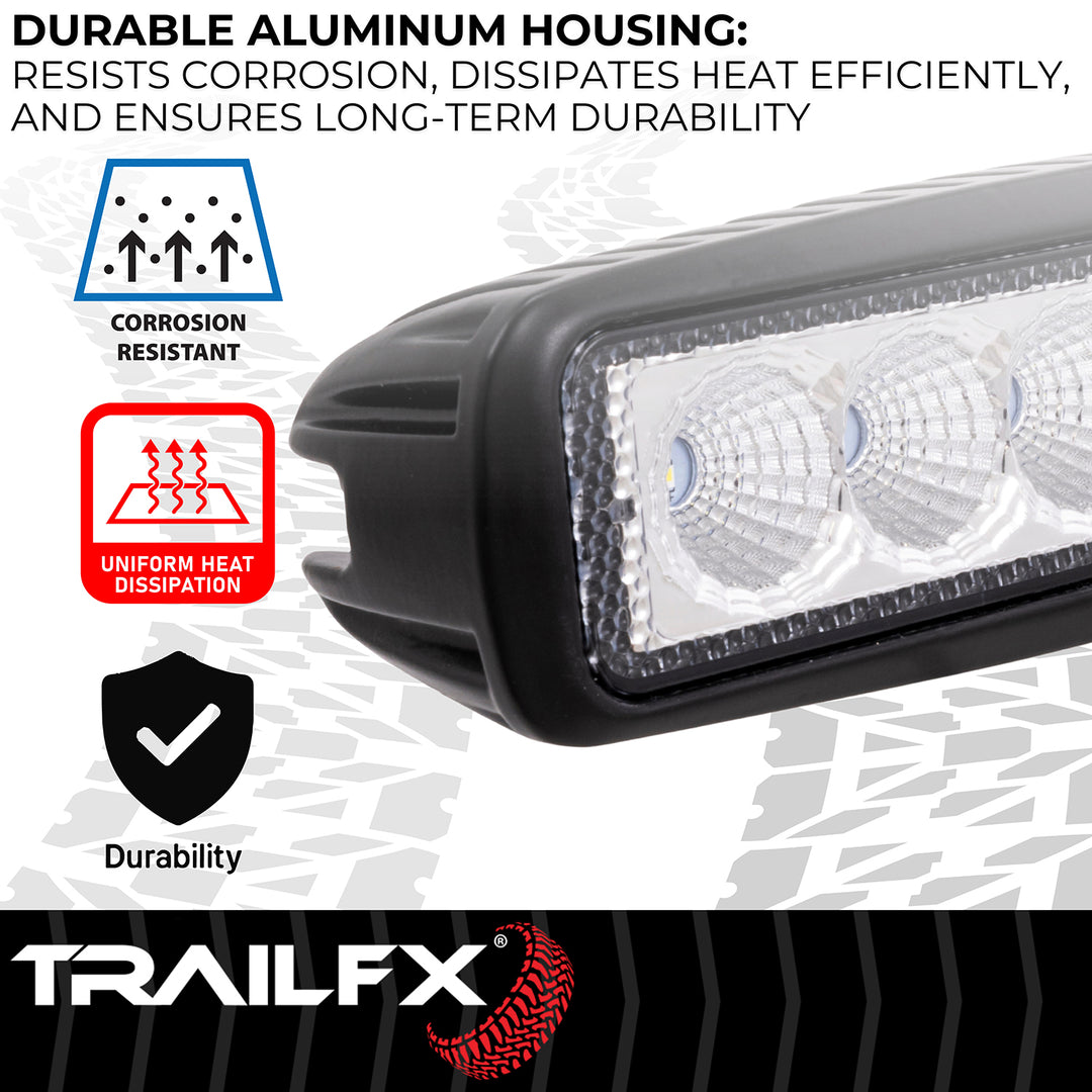 TrailFX 6 Inch Oval Utility Work Light with 6 High-Intensity LED Bulbs (Part Number: 6SRUTLF2)