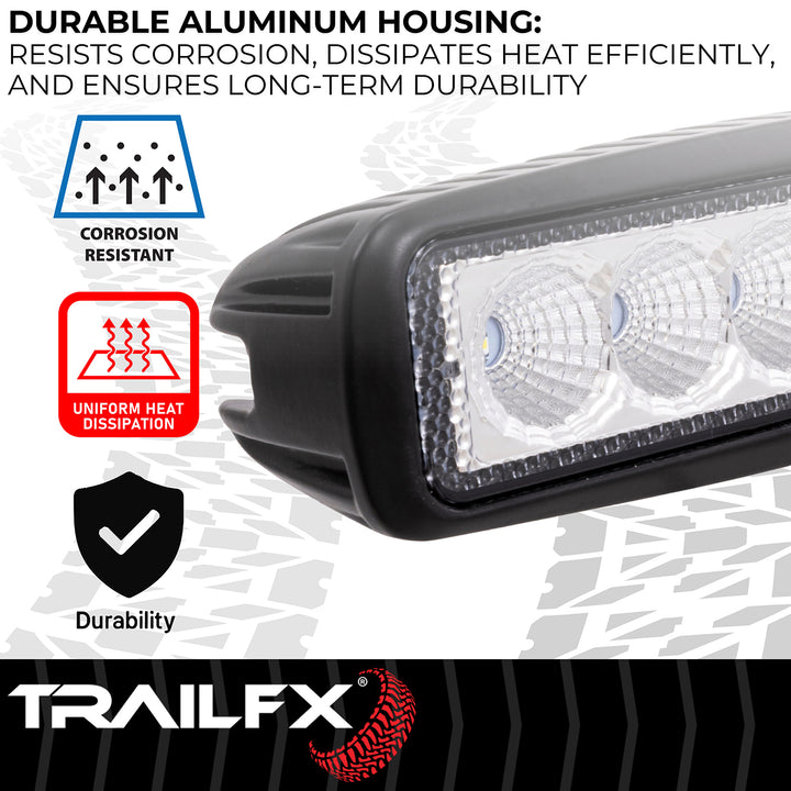 TrailFX 6 Inch Oval Utility Work Light with 6 High-Intensity LED Bulbs (Part Number: 6SRUTLF2)
