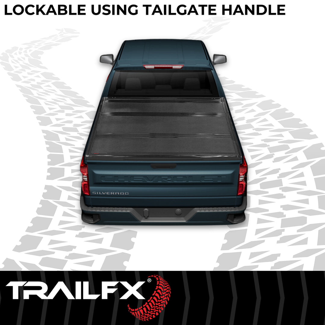 TrailFX T8NTFX1712 Hard Tri-Fold Tonneau Cover for Silverado and Sierra 1500
