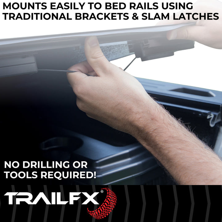 TrailFX Hard Low Profile Tonneau Cover for Ram 1500 (2012-2021) with Lockable Tailgate Handle Lock