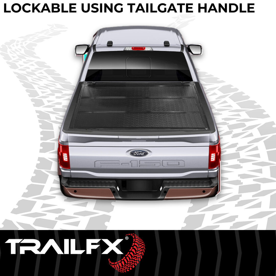 TrailFX T8NTFX3526 Hard Tri Fold Tonneau Cover for Ford Super Duty (2017-2021)