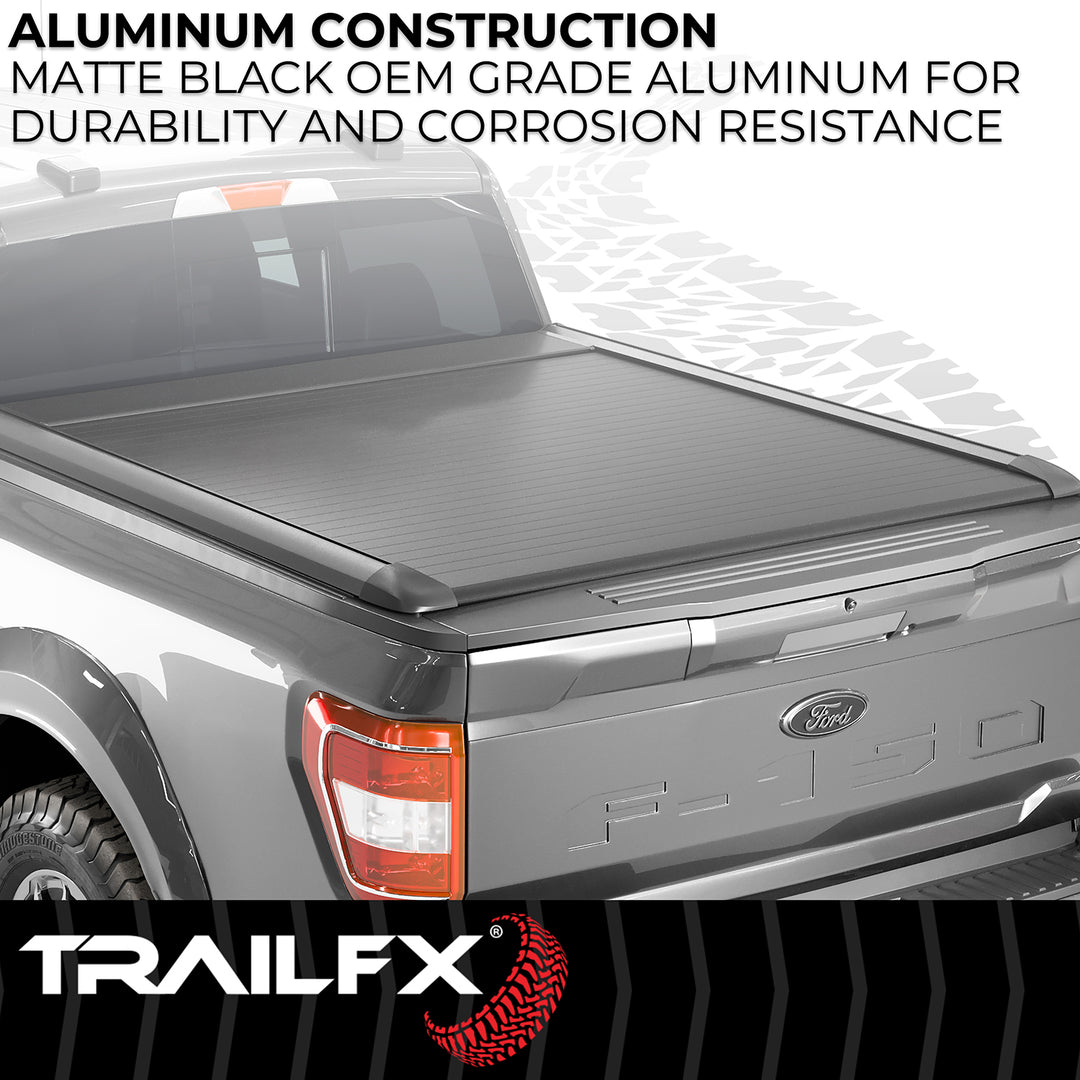 TrailFX Tonneau Cover TFX6002 Hard Retractable Low Profile Bed Cover for Silverado & Sierra