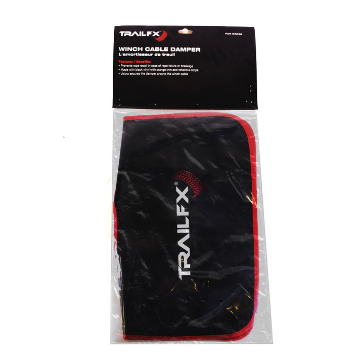 TrailFX Winch Cable Damper - Black Drape Over Winch Rope Absorber and Safety Blanket