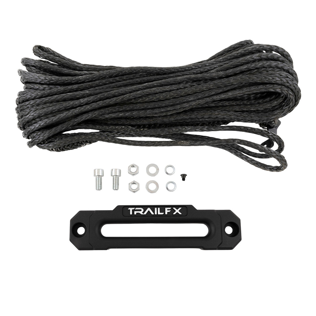 TrailFX WXV007 Winch Cable with Synthetic Rope and Hawse Fairlead for XV Series Winches