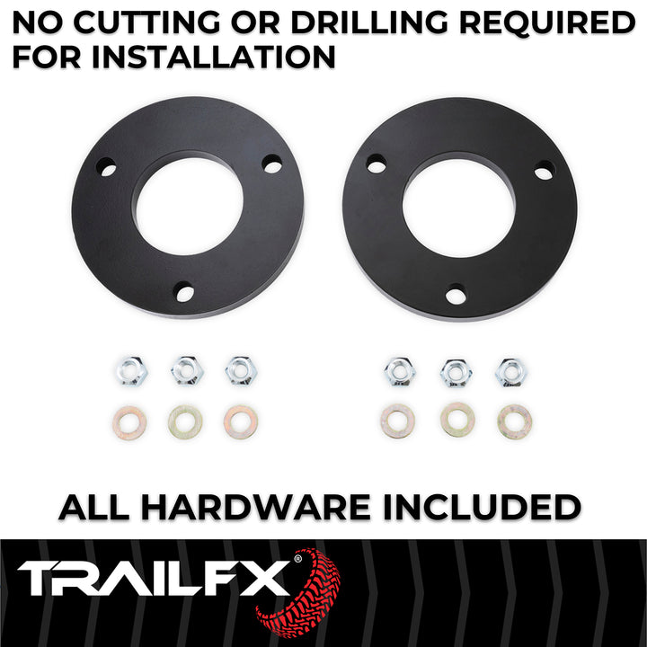 TrailFX Suspension Leveling Kit for 2023-2024 Chevrolet Colorado and GMC Canyon - 1 Inch Lift, Steel Spacers, No Drilling Needed