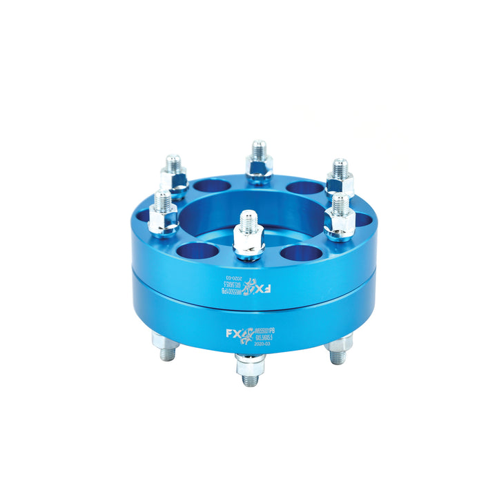 Trail FX Blue Aluminum Wheel Spacer Set for 6x139.7mm Bolt Pattern - 1.25 Inch Thickness, 108mm Hub, Stud Mount, Non Hub Centric