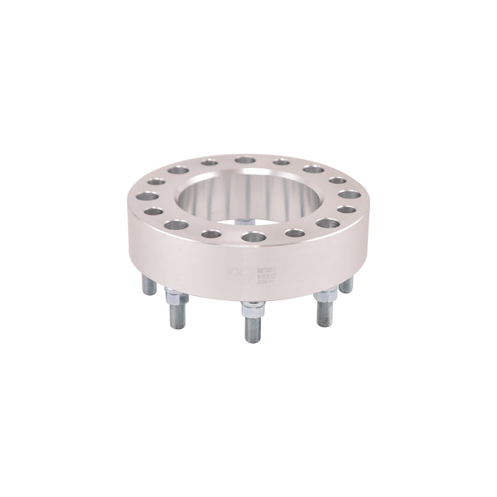Trail FX 8x180mm Bolt Pattern Wheel Spacer Set for Silverado and Sierra HD - Silver Aluminum, 2 Inches Thick
