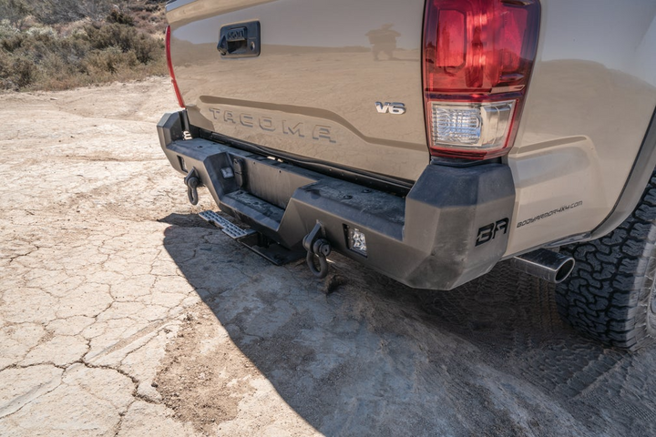 BODY ARMOR Pro Series Rear Bumper for Toyota Tacoma 2016-2023 - Black, Part TC-2963