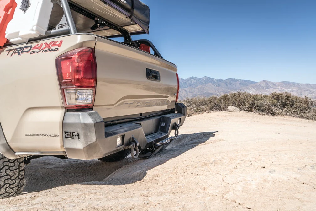 BODY ARMOR Pro Series Rear Bumper for Toyota Tacoma 2016-2023 - Black, Part TC-2963